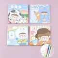 Set di 4 post-it a cartone animato ragazza arcobaleno, 80 fogli per blocco, promemoria - Serie Ragazza Dolce e Carina / 4 Pezzi/Confezione (80 Fogli/Confezione)