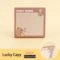 Cute capybara themed sticky notes 8x8cm with 50 sheets brown animal design memo pad - Lucky Capybara (YH-4875) / 50 Sheets