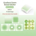 Green gradient sticky note set with 200 sheets in a transparent storage box 6x6cm - 200 Sheets/Box / Gradient Green