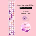 Waterproof grape theme circular emoji stickers for DIY journal and label decorating - 54 Pieces/Pack / Grape Purple Emoji