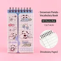 Portable panda cartoon vocabulary notebook for English word study, 80 sheets - Snowman Panda Style / 80 Pieces/Pack