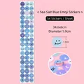 Sea salt blue waterproof emoji sticker sheet with 54 pieces for DIY handbook and crafts - 54 Pieces/Pack / Sea Salt Blue Emoji