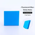 Notes autocollantes bleu fluorescent imperméables, bloc-notes carré 7,6x7,6 cm 50 feuilles - 50 Feuilles/Paquet (PET 7.6x7.6cm) / Bleu Fluorescent