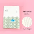 Niedliches A5 Notizbuch mit Wal-Design für Schüler, 30 linierte Seiten für Notizen - Ozeanreise - Schwimmender Fisch (YH-4874) / 30 Blatt