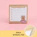 Süße Zen-Wasserschwein Haftnotizen 8x8cm quadratisches Memo mit 50 Blatt für das Büro - Zen Capybara (YH-4875) / 50 Blatt