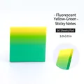 Notes adhésives imperméables dégradé jaune-vert fluo, 7.6x7.6cm carré, 50 feuilles - 50 Feuilles/Paquet (PET 7.6x7.6cm) / Vert Citron Néon