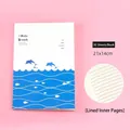 A5 Niedliches Delfin-Notizbuch mit 30 linierten Blättern und minimalistischem Ozean-Design - Ozeanreise - Springender Fisch (YH-4874) / 30 Blatt