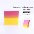 Notes autocollantes avec dégradé rose-orange-jaune, 50 feuilles, taille 7,6x7,6 cm. - 50 Feuilles/Paquet (PET 7.6x7.6cm) / Rose Orange Jaune Fluorescent