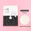 Niedliches A5 Notizbuch mit Katzenmotiv und Sternen, 30 Blatt liniertes Papier für Kinder - Katzenzeit - Sterne (YH-4874) / 30 Blatt