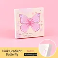 Foglietti adesivi estetici con farfalla rosa sfumata, 8x8cm, 80 fogli per blocco note - Stile 1 Farfalla Sfumata Rosa / 80 Fogli (8x8cm)