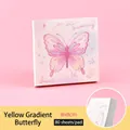 Foglietti adesivi farfalla rosa, 80 fogli, 8x8cm per journaling, ufficio e studio - Stile 2 Farfalla Sfumata Giallo / 80 Fogli (8x8cm)