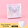 Foglietti adesivi con farfalla blu sfumato, blocco note quadrato 8x8cm con 80 fogli - Stile 3 Farfalla Sfumata Blu / 80 Fogli (8x8cm)