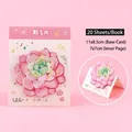 Succulent shaped sticky notes Ice Jade variant 20 sheets self-standing 7x7cm - Ice Jade / 20 Pieces/Pack