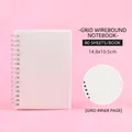 Tragbares A6 Gitter Spiralnotizbuch mit mattem transparentem Deckel und 80 Blatt - Gittermuster / 80 Stück/Packung
