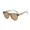 Lunettes de soleil ovales surdimensionnées avec verres bruns et rivets vintage. - Monture Verte Verres Thé