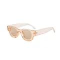 Gafas de sol retro con montura cuadrada ámbar translúcido y lentes marrones - Montura Champán / Lentes Té