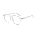 Retro-Pilotensonnenbrille mit stilvollem Doppelsteg und klarem, transparentem Rahmen - Klarsichtrahmen