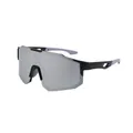 High-performance silver mirrored oversized cycling sunglasses with a black and grey frame - Black Frame Silver Mirror