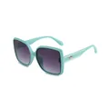 Lunettes de soleil rétro oversize chic avec monture vert menthe et verres dégradés - Monture Verte Verres Dégradé Violet