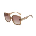 Lunettes de soleil oversize vintage avec monture marron et verres dégradés chic - Monture Thé Verres Thé