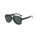 Lunettes de soleil aviateur noires classiques avec double pont rétro pour un look audacieux - Monture Noire Verres Noir Gris