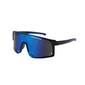 Sporty cycling sunglasses with blue mirrored lens and black-blue frame for outdoor activities - Black Blue Frame Blue Mirror