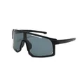 Oversized integrated cycling sunglasses with windproof sports frame for outdoor riding - Black Frame Black Grey Lens