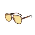 Lunettes de soleil aviateur vintage avec monture en écaille et verres teintés jaunes - Monture Écaille Verres Jaunes