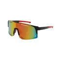 Integrated sports cycling sunglasses with iridescent lenses and red-black frame - Black Red Frame Purple Mirror