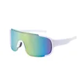 Professional white frame cycling sunglasses with green blue gradient polarized lens - White Frame Pink Mirror Lens