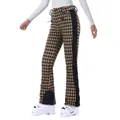 Pantalon de ski slim pour femme avec motif pied-de-poule classique et panneaux latéraux noirs - XS / Bas / Pied-de-poule Marron