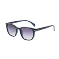 Klassische marineblaue Polygon-Sonnenbrille mit violettem Farbverlauf für den Sonnenschutz - Blauer Rahmen Violetter Verlaufsglas