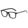 Lunettes rétro à monture carrée noire avec d'élégantes rayures métalliques dorées - Cadre Noir