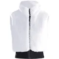 Elegante chaleco de esquí de piel sintética blanca para mujer con cintura elástica - XS / Tops / Blanco