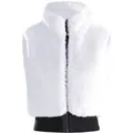 Gilet de ski élégant en fausse fourrure blanche pour femme avec ourlet élastique - XS / Hauts / Blanc