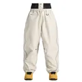 Professional cream windproof waterproof ski pants for winter outdoor sports gear - XS / Bottoms / Off White