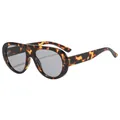 Stylish tortoise shell aviator sunglasses with smoke lenses for fashion and sun protection - Tortoise Frame Light Grey Lens