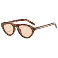 Lunettes de soleil œil de chat ovales rétro avec monture écaille et verres teintés orange - Monture Écaille Jaune / Verres Thé