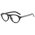 Lunettes œil-de-chat ovales noires rétro avec des détails dorés sur les branches - Cadre Noir