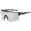 Occhiali da sole sportivi classici semi-rimless con lenti grigie per ciclismo e outdoor - Montatura Nera Specchio Argento