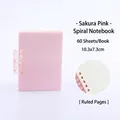 Variante de carnet à spirales A7 rose avec 60 feuilles lignées, taille 10,3x7,3 cm - Rose Sakura (Cahier à Spirale) / 60 Cartes