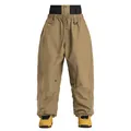 Durable khaki windproof and waterproof ski pants with drawstring waist in cargo style - XS / Bottoms / Khaki