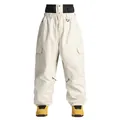 Pantalones de esquí de invierno impermeables en blanco crema con cintura alta - XS / Bottoms / Blanco Roto