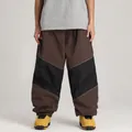 Locker geschnittene farbblockierte wasserdichte Skihose für Wintersport und Snowboarding - XS / Unterteile / Dunkelbraun