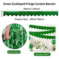 Green wavy foil fringe banner for party background decoration, 118x12 inches long - Green