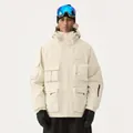 Veste de ski imperméable blanc cassé pour homme avec plusieurs poches - S / Hauts / Blanc Cassé