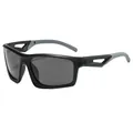 Gafas de sol deportivas de ciclismo negras con patillas grises antideslizantes - Marco Negro Mate Lentes Grises