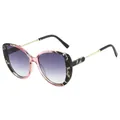 Oversized butterfly sunglasses with gradient pink leopard frame and UV protection - Pink Leopard Frame Gradient Gray Lens