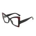 Occhiali montatura farfalla moderna nera con accenti marmo rosso vista SKU - montatura nera
