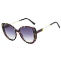 Oversized cat-eye sunglasses with purple tortoiseshell pattern and gradient lenses - Patterned Frame Gradient Grey Lens